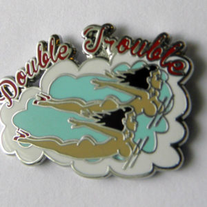 DOUBLE TROUBLE BOMBER ART PIN BADGE