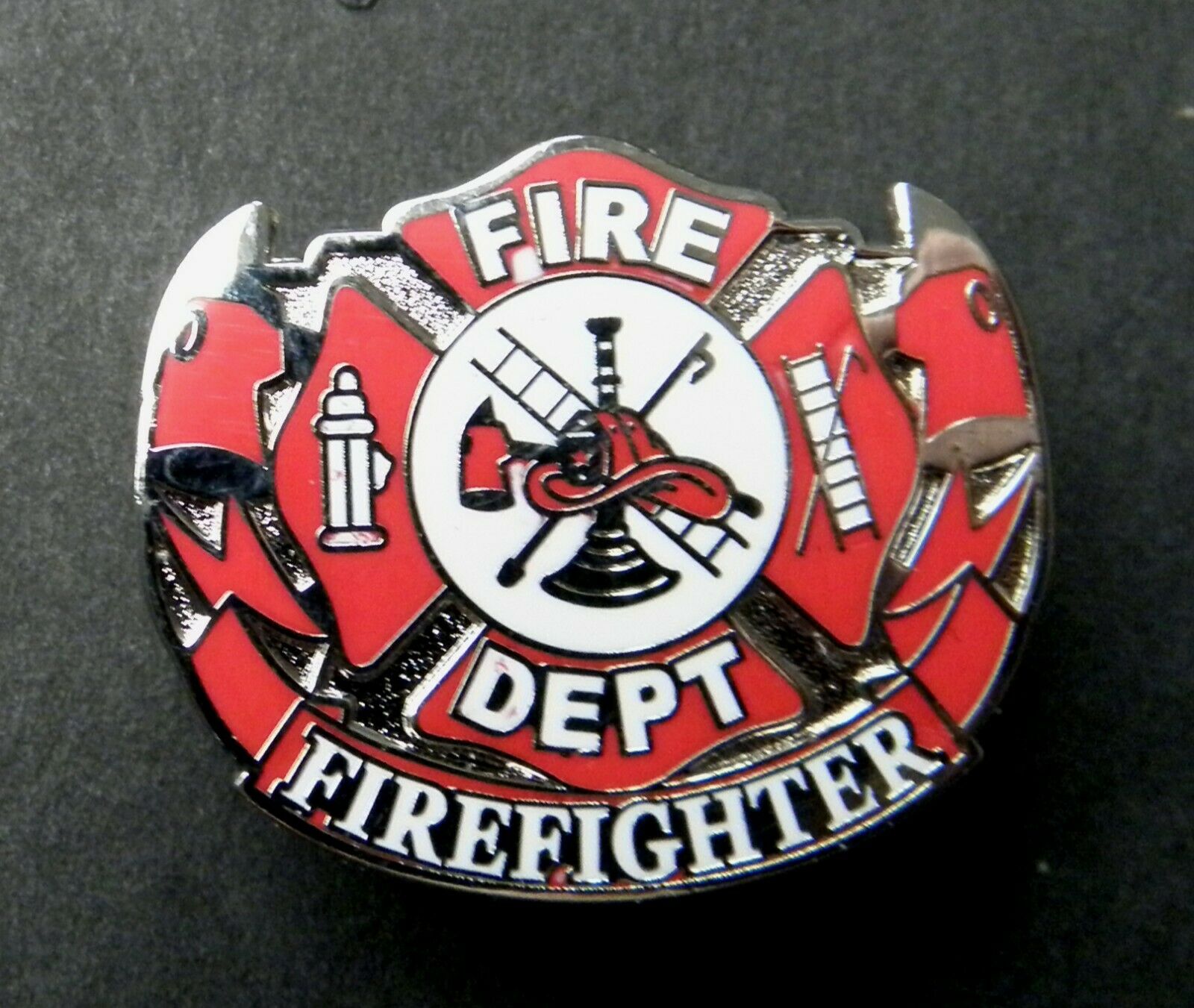 Firefighter Fire Dept Wreath Lapel Hat Pin Badge 1 Inch Cordon Emporium