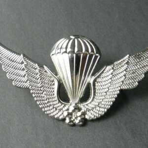 VINTAGE LAPEL PIN- 2.5 INCHES CANADIAN AIR FORCE WHITE LEAF JUMP WINGS 