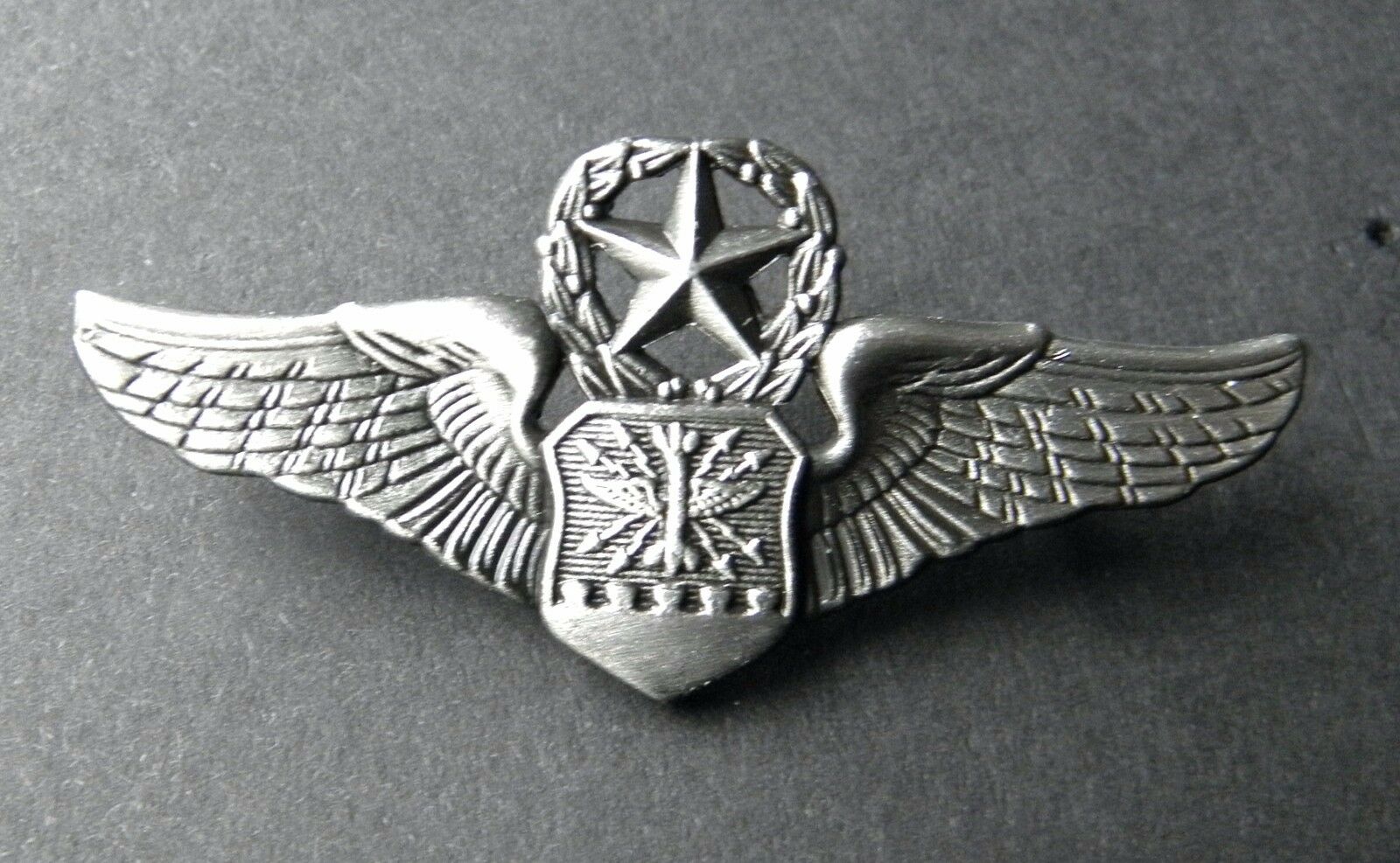 US AIR FORCE OFFICER BASIC AIRCREW WINGS LAPEL JACKET PIN BADGE 3 INCHES