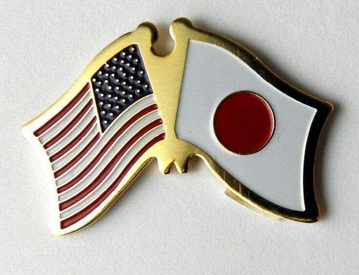 LOT OF 12 Japan Friendship Flag Lapel Pins Japanese Crossed Flag Pin 