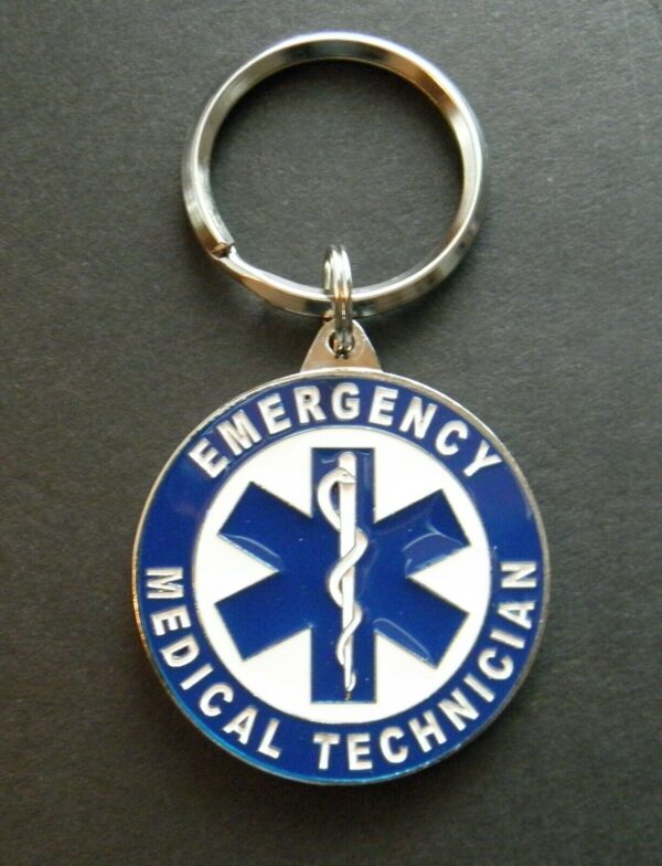 EMT EMERGENCY MEDICAL TECHNICIAN FIRST RESPONDER EMBROIDERED KEY CHAIN KEY RING 