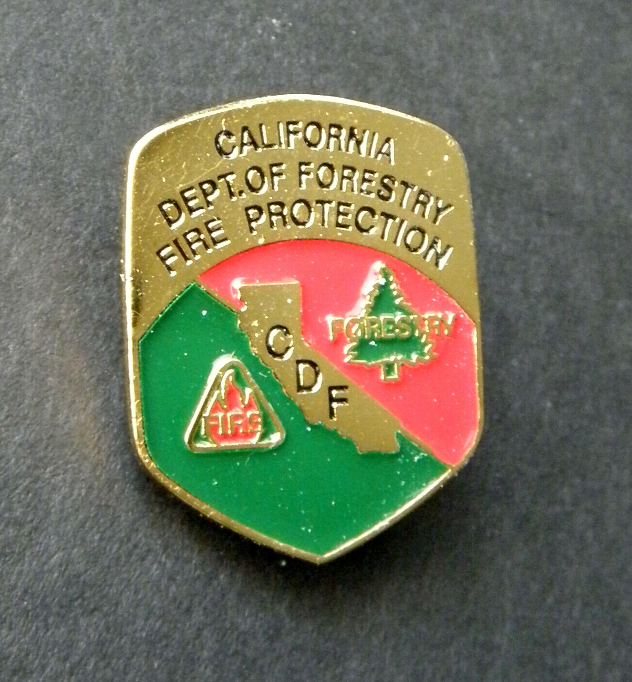 California Department of Forestry and Fire Protection shield badge PIN CDF