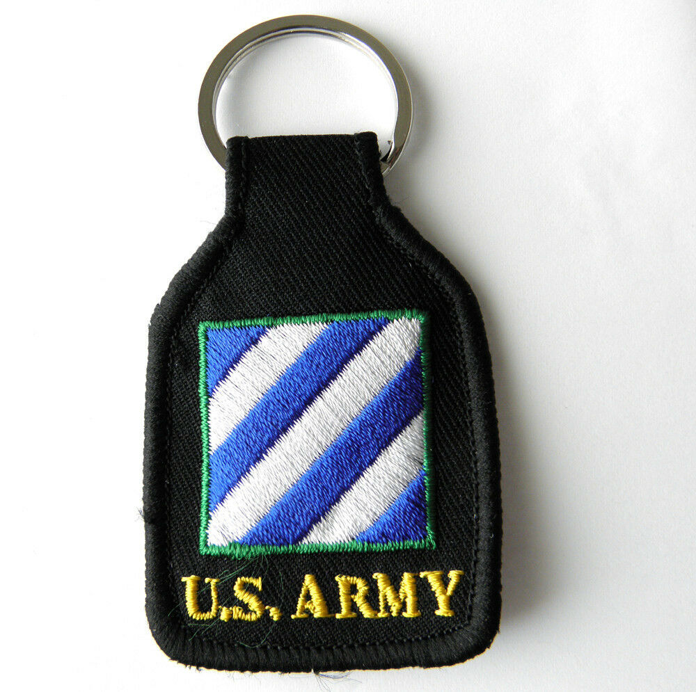 US ARMY 1st ARMORED DIVISION EMBROIDERED KEY CHAIN KEY RING 1.75 X 2.75 INCHES 
